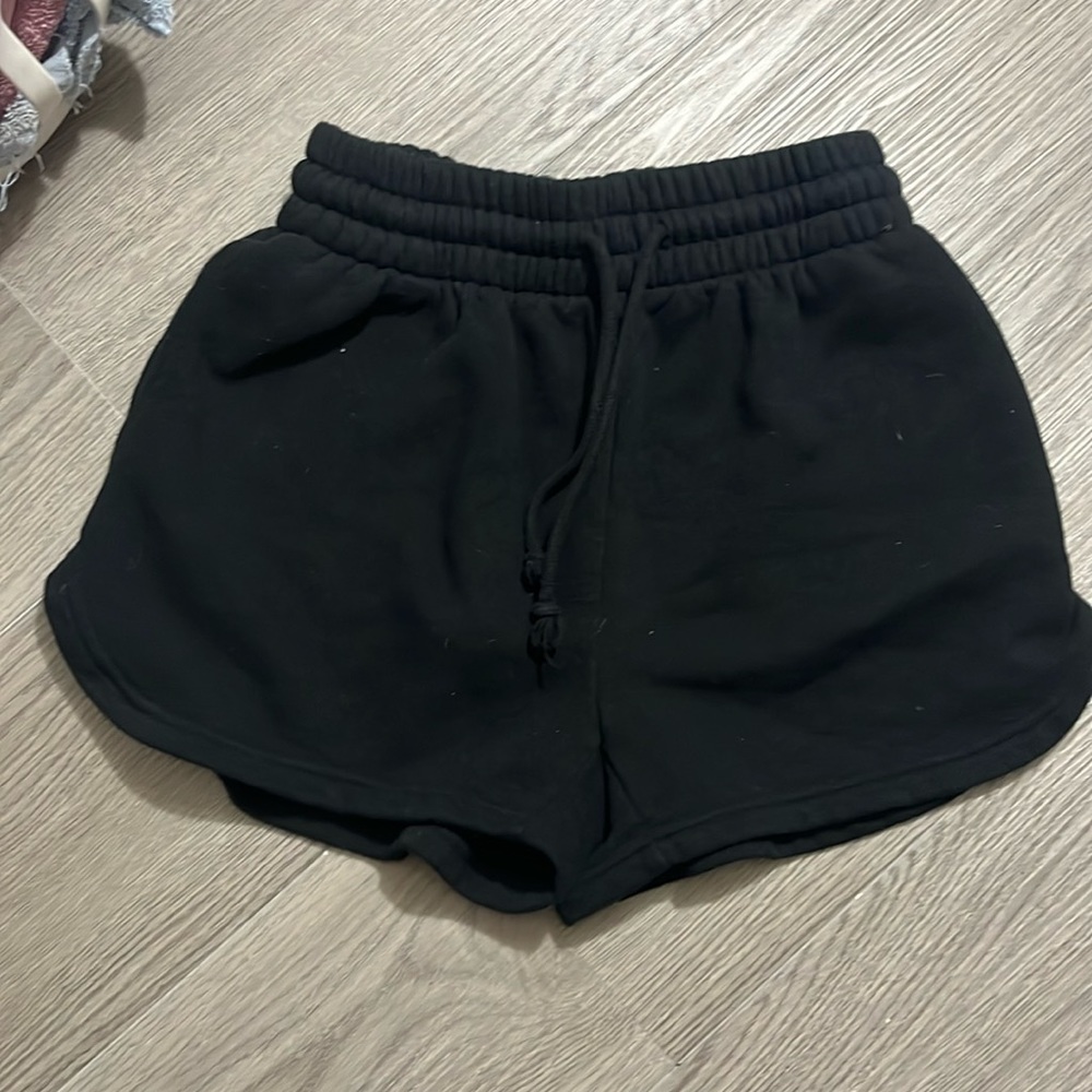 black shorts